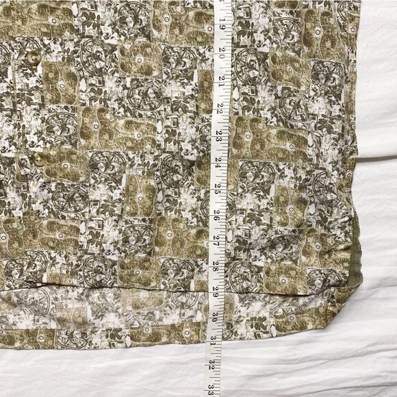 Columbia Mens Green Hawaiian Marlin Fish Button Up Camp Shirt Size Large - Picture 9 of 9